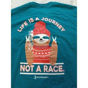Love & Pineapples Life Is A Journey Not A Race T-Shirt M Sloth new